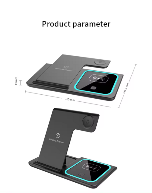 3-in-1 Foldable Fast Wireless Charging Station 15W Qi | Harrison's General