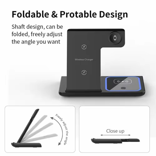 3-in-1 Foldable Fast Wireless Charging Station 15W Qi | Harrison's General